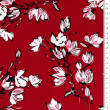 Viscose fabric MAGNOLIES ON RED 8712 #02