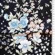Viscose fabric BLUE ROSES ON BLACK T2247-02