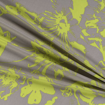 Tkanina wiskoza HIGHLIGHT YELLOW FLOWER/BEIGE