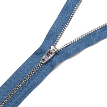 Metal zip fastener - 12 cm BLUE SHADOW