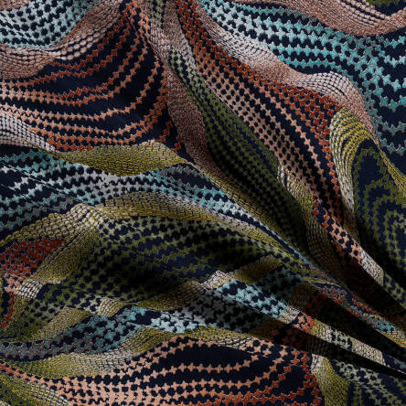 Viscose fabric AUTUMN ABSTRACTION GREEN  #D2954-02