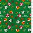 Tkanina bawełniana TWILL Santa and the Snowman on Green D07 #02 Kupon 1,90m