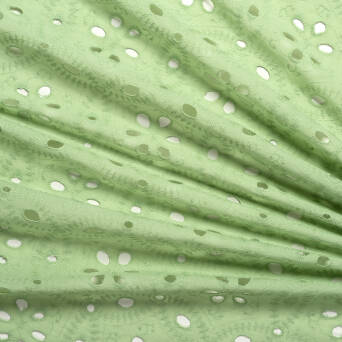 Embroidered cotton fabric LIME D1#01 II QUALITY 
