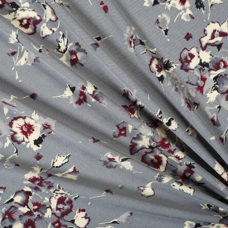 Fabric blooming flowers on GREY