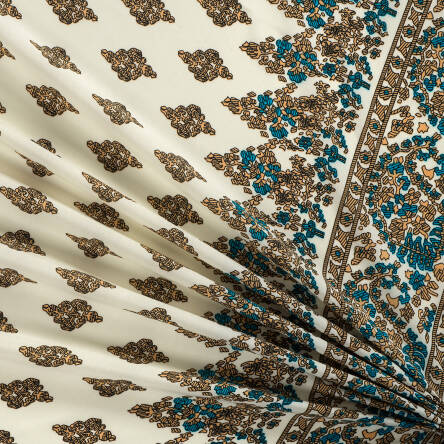 Viscose fabric BORDER ARABIC CREAM  #2810-03
