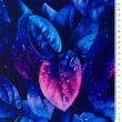 Lycra Speckles DEEP BLUE LEAVS  #220743