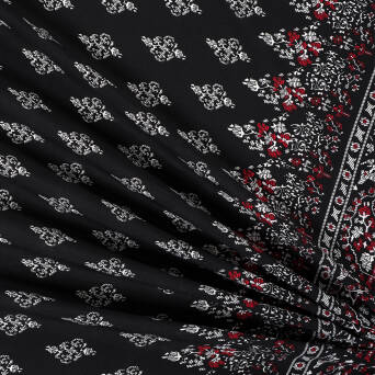 Viscose fabric BORDER ARABIC BLACK  #2810-04