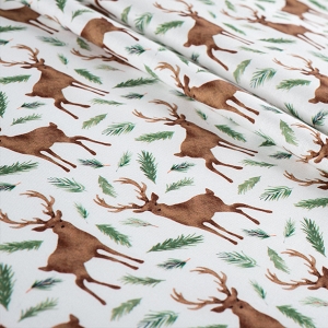 Winter Woods Oh Deer in White