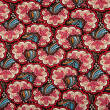 Tkanina wiskozowa RED AZTEC FLOWERS  RM19529 #02