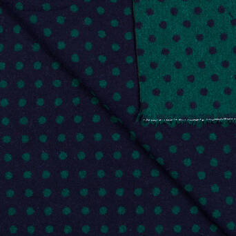 Tkanina płaszczowa z wełną GREEN DOTS  #D95-01