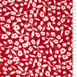 Viscose fabric Painted flowers on red 8673 #02