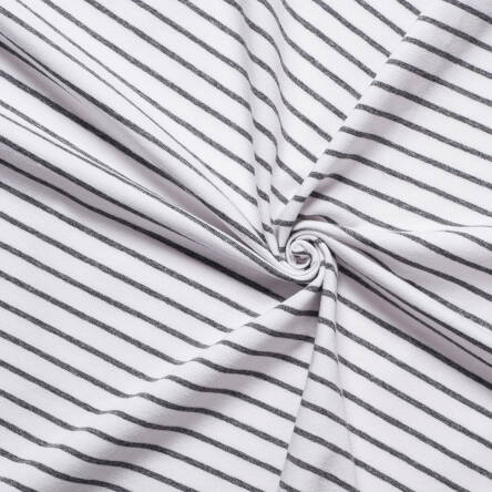 CLASSIC Stripes - white / gray melange  jersey 200g >185cm!<