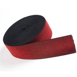 Rubber with metallic thread RED 50mm