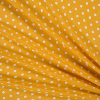 Viscose fabric white polka dots on yellow 81816-04