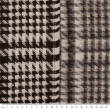 BROWN-CREAM non-regularly houndstooth check fabric with wool