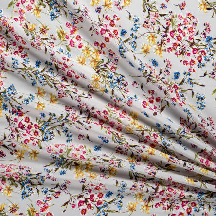 Viscose fabric Meadow on grey T0660#01