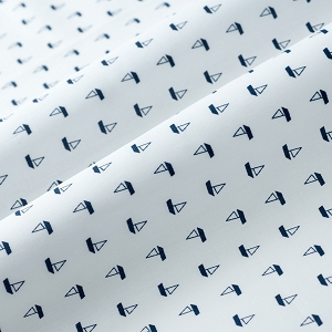 Elastic cotton fabric - cream boats