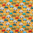 Tkanina bawełniana TWILL Fast Cars on orange D08 #02