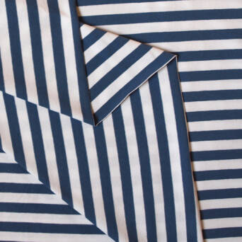 Stripes WHITE - BLUE - 200 g knitted jersey  >190cm!<