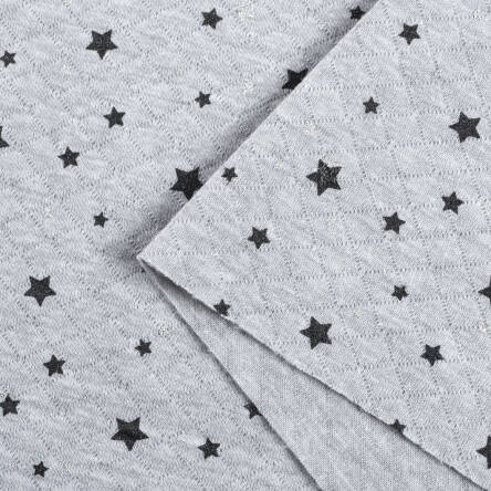 Quilted sweat GREY melange silver and graphite Stars