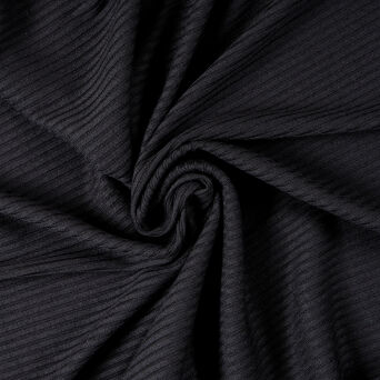 Dzianina prążek CZARNY 240g