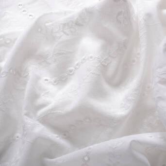 Tkanina bawełniana haftowana  TWIGS ON OFF WHITE D52 #01