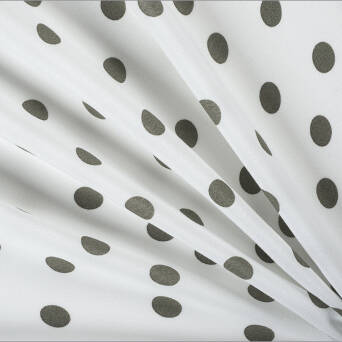 Dress fabric Viscose crepe-dots KHAKI/OFF WHITE