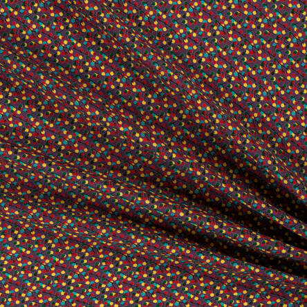 Viscose fabric COLOUR CURRANTS ON DARK PLUM II QUALITY Coupon 2,00m