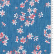 Jeans fabric coral flowers
