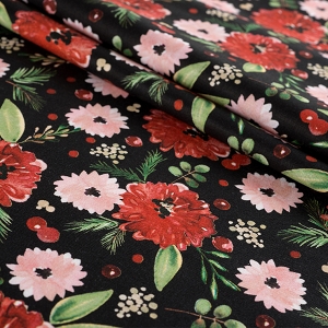 Winter Woods Winter Floral in Black