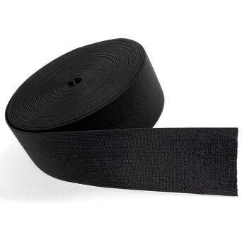 Rubber with metallic thread BLACK 50mm