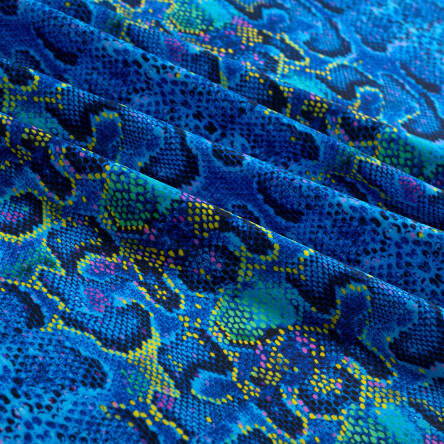 Lycra fabric BLUE SNAKE #2123A