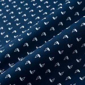 Elastic cotton fabric - granat boats