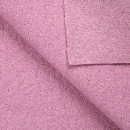Materiał płaszczowy Boucle - FIOLETOWY RÓŻ A1081#18