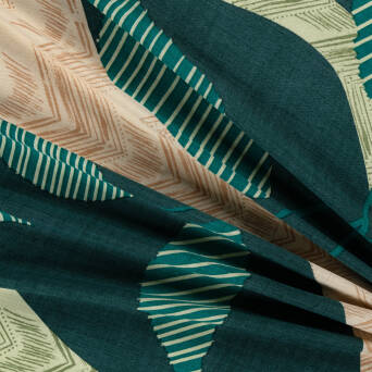 Viscose fabric JUNGLE  LEAVES ON GREEN #D72 #01