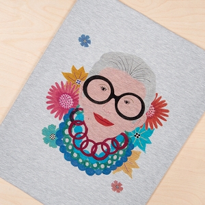 Panel Iris 50 x 60 cm jersey grey melange