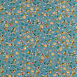 Viscose fabric  FLOWERS ON MARINE GREEN D3096.08