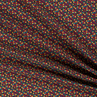 Viscose fabric COLOUR CURRANTS ON DARK PLUM