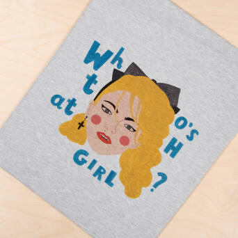 Panel Who's that girl  50 x 55 cm jersey szary melanż 