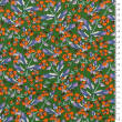 Tkanina bawełniana PREMIUM ORANGE FLOWERS ON GREEN #9804 #03
