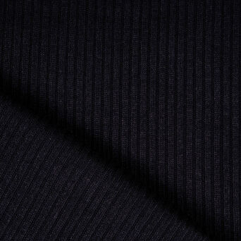 Dzianina swetrowa wiskozowa prążek CZARNY 270g - ULTRA MIĘKKA