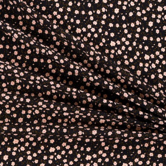 Viscose fabric  PAINTED FLOWERS ON BLACK A2858.01