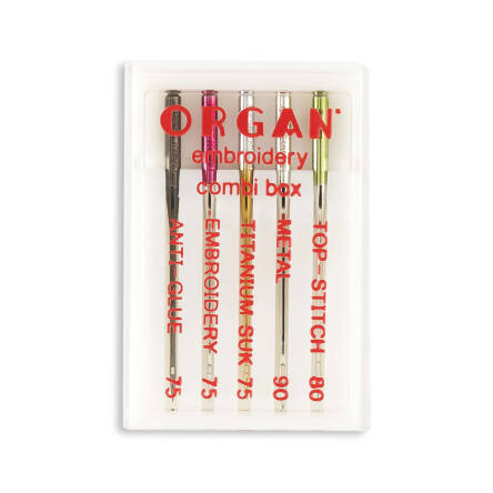 ORGAN -  Igły Organ Embroidery Combi Box 5szt