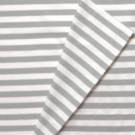 Stripes white & grey knited jersey 200g  >190cm!<