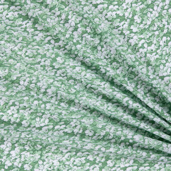 Viscose fabric TINY FLOWERS ON GREEN 2870 #03