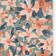 Viscose fabric Aquarelle Bouquets on green 8707 #04