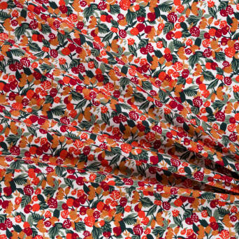 Cotton fabric PREMIUM RED OLIVES #9808-03
