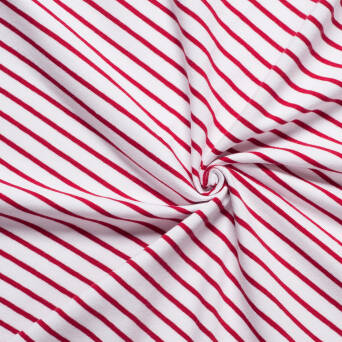 CLASSIC Stripes - white / ruby red jersey 200g >185cm!<