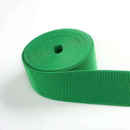 Rubber knitted vertical stripe GREEN 50 mm