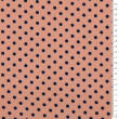Viscose fabric Navy blue polka dots on peach 81816-03
